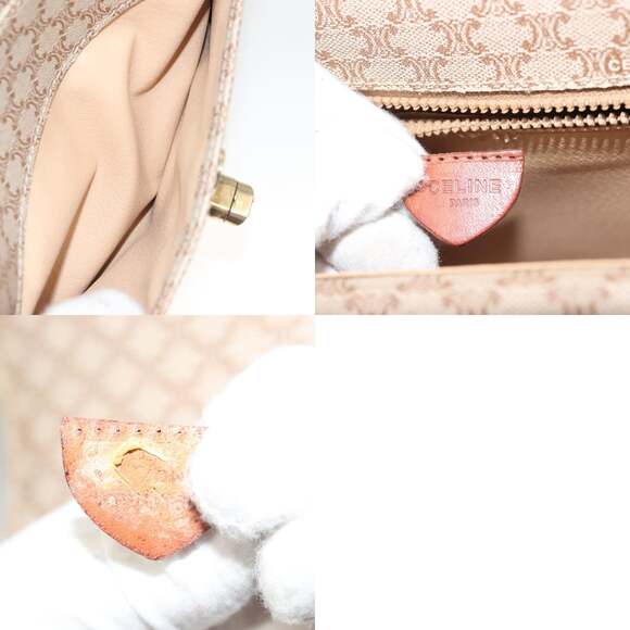 CELINE Macadam Canvas Hand Bag Pvc Beige Gold - Picture 13 of 13